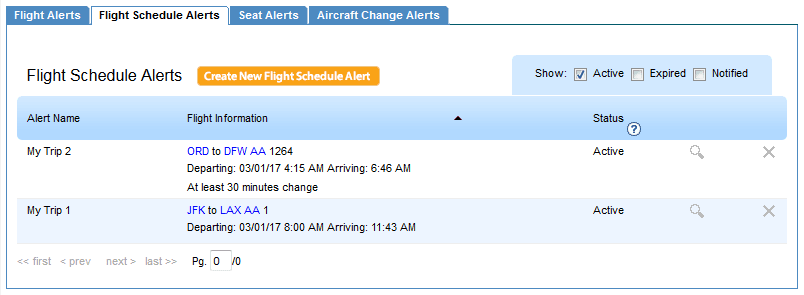 Schedule change notification for early rebooking requests